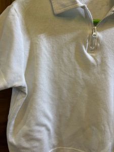 White Cropped Zip-Up Polo top