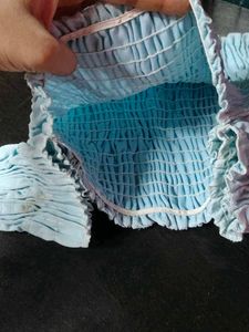 Chic Blue Off-Shoulder Top