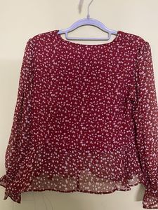 Floral Red Top