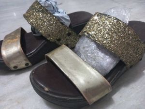 Golden Brown Gletter Heels