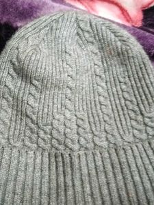 Gray Knit Beanie Hat