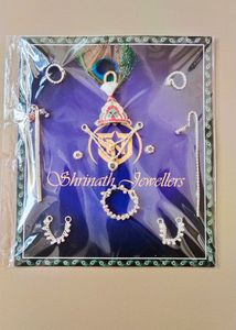 Pure Silver Kanha Ji ठाकुर जी श्रंगार सेट 11 Items