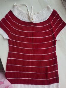 Maroon Ribbed Top