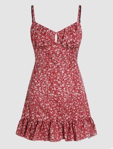 Red Floral Mini Dress Size S