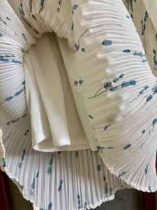 White Floral Top with flowy sleeves