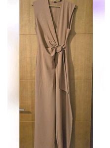 Zara Brown Belt Jumpsuit Classic Office
