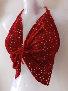 Red Butterfly Cut Out Crop Top From London