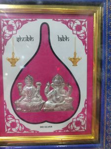 Ganeshji Nd Laxmi JiShubh Labh Silver Plated Fram