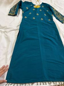 Teal &amp; Gold Salwar Kameez Set