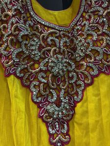 Yellow Embroidered Anarkali