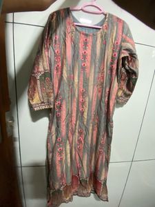 Floral Striped Kurti