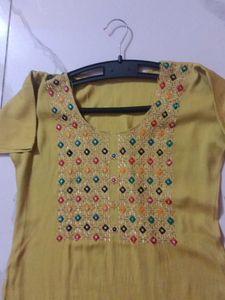 Yellow Beautiful Kurti