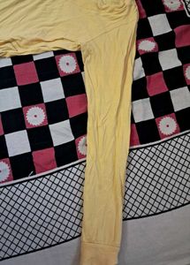 Yellow   Pure  Cotton  Top Full Sleeve