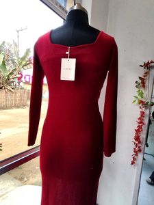 Red Velvet Bodycon Dress