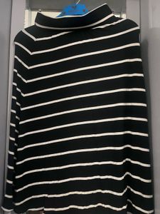 Black &amp; White Striped A-Line Skirt