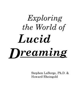 Exploring the World of Lucid Dreaming