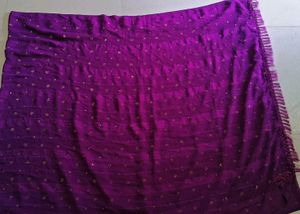 Purple saree with designer blouse