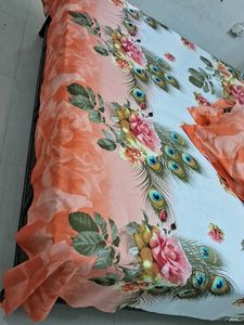 Floral Peacock Bed Sheet