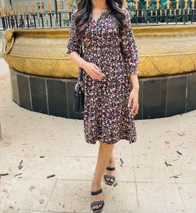 Flower Print Summer Cotton Dress