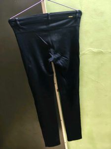 Navy Blue Zipper Detail Skinny Pants
