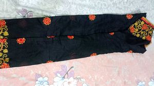 Embroidered Black Kurti Top