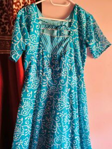 Blue Printed Dress