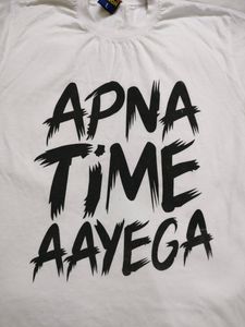 Apna Time Ayega White T-shirt (Mens)