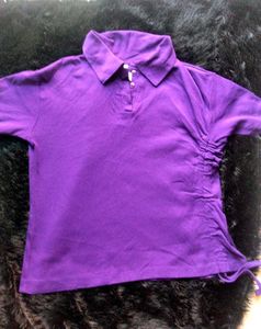 Crop Tie Knot Purple Cute Top