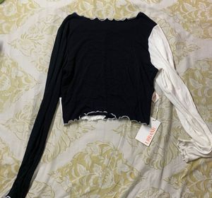 Black And White Full Sleeve Top