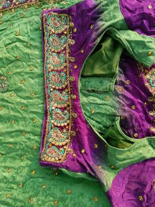 Embroidered Contrast Saree