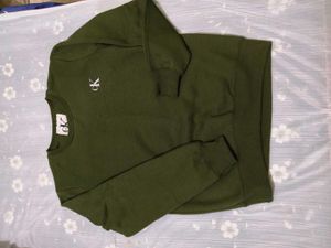 olive green sweatshirt