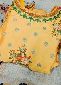 Blue Floral Embroidered Top