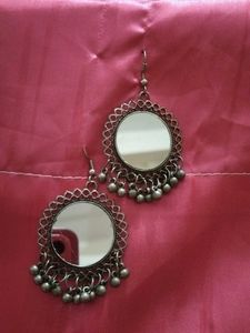 Boho Silver &amp; Black Drop Earrings