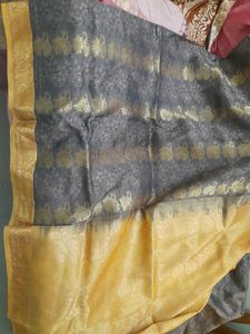 Grey Silk Saree