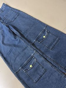 Wide Leg Denim  Pants