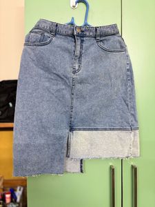 Asymmetrical Denim Skirt