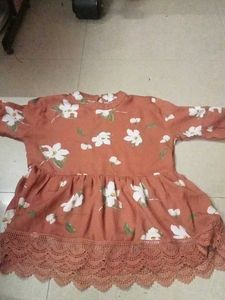 Floral Print Peplum Top No Damage