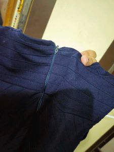 Navy Blue Fit &amp; Flare Dress
