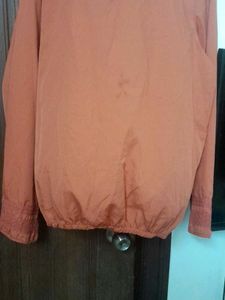 Rust Surplice Neckline Long Sleeve Blouse