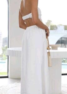 BoStreet White Strapless Cut Out Detailed Fit