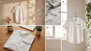 White Graphic Button-Up Top