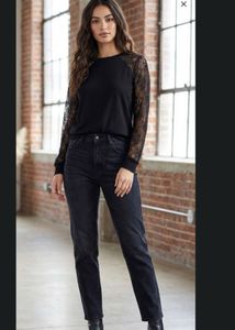 Elegant Black Lace Top By ONLY BRAND