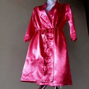 Silky Pink Robe