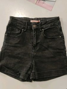 Black Denim Shorts
