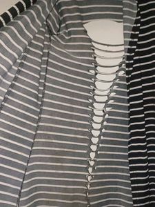 Striped Open Cardigan