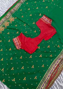 beautiful green colour saree