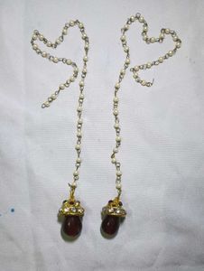 rajasthani Drop red stone hanging Earrings ethnic