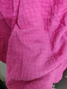 Pink Puff Sleeve Ruched Crop Top