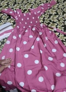 Cute Pink Polka Dot Maxi Dress