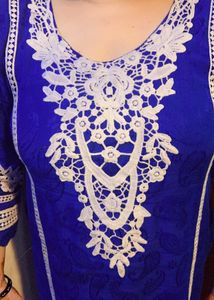 Blue Pakistani Suit With Shalwar And Dupatta